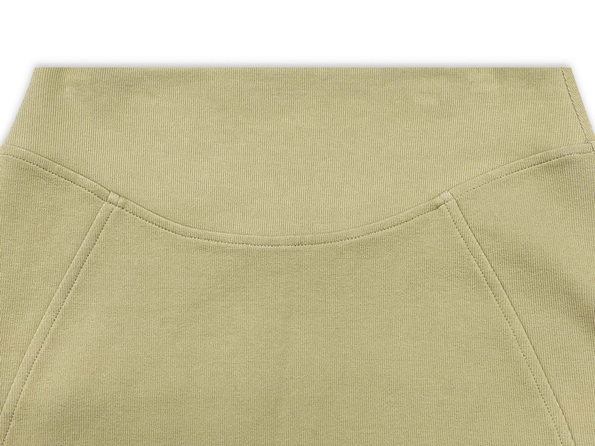 The waistband is designed with a wide band that fits snugly, providing a neat look and excellent support.