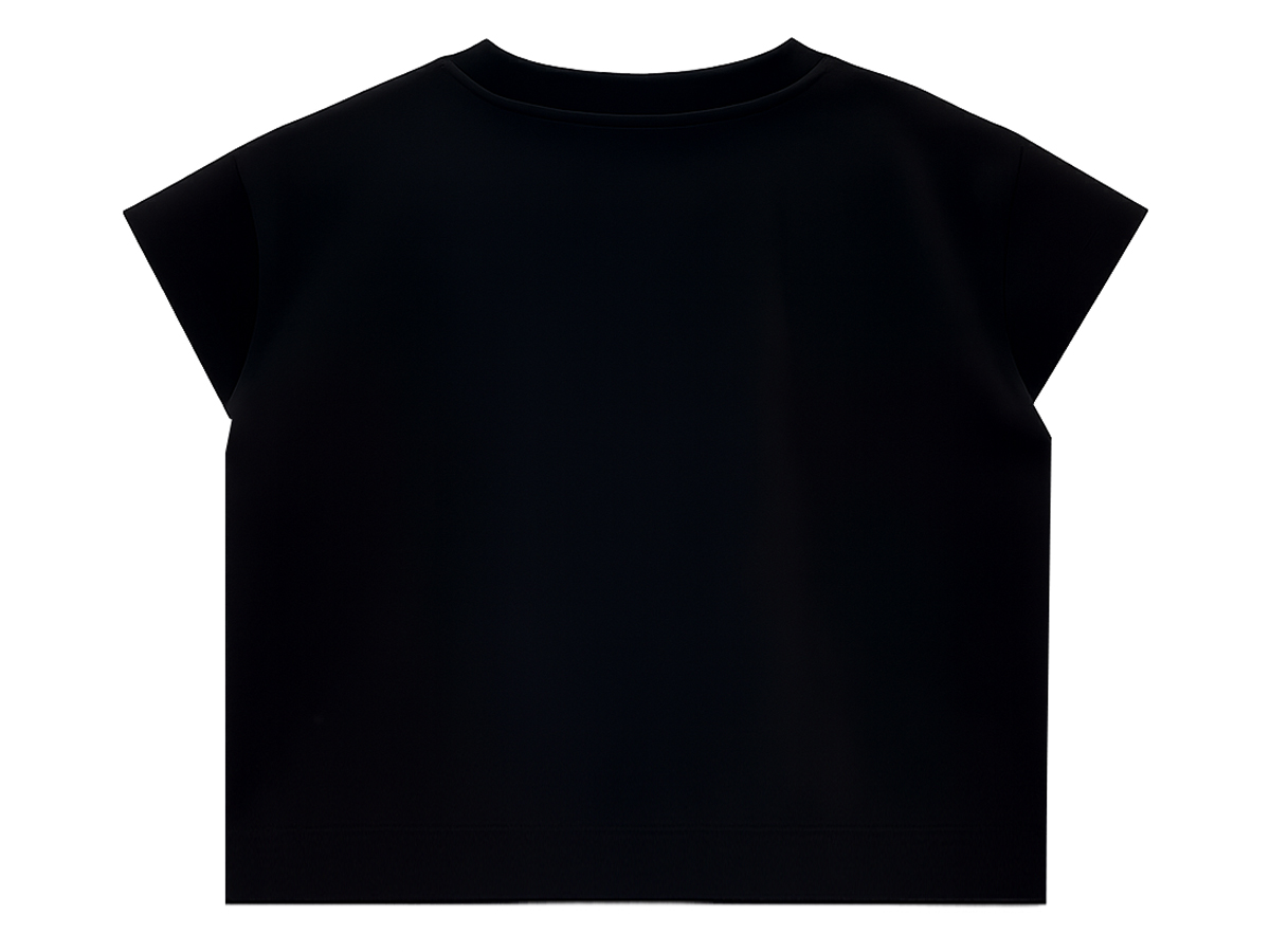 clean back crop tee, sleeveless sporty shirt, minimal training top